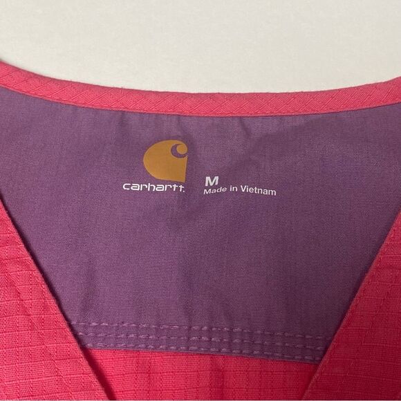 Carhartt Pink V-Neck Medical Scrub Top Women's Size Medium - Picture 15 of 15